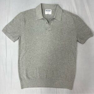 Old Navy Gray Sweater Polo Shirt Classic Cotton Blend